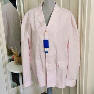 NWT Zara mens light pink relaxed fit suit jacket. Size 40. Unisex